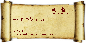 Volf Mária névjegykártya